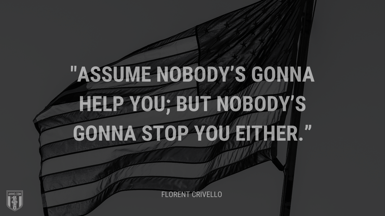 &ldquo;Assume nobody's gonna help you; but nobody's gonna stop you either.&rdquo; - Florent Crivello