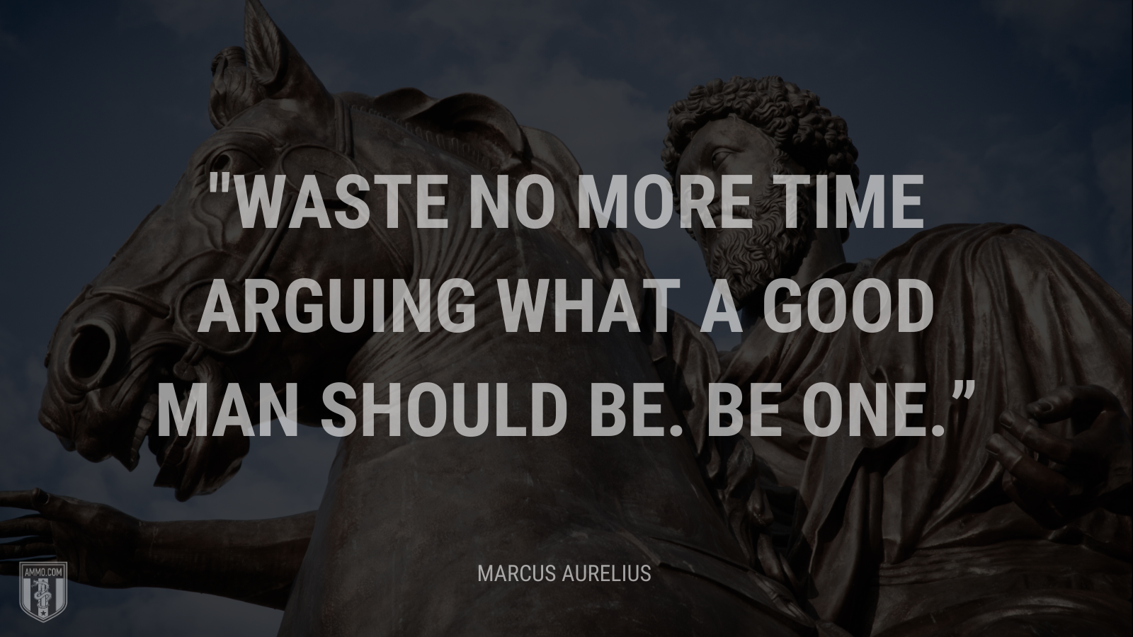 &ldquo;Waste no more time arguing what a good man should be. Be one.&rdquo; - Marcus Aurelius