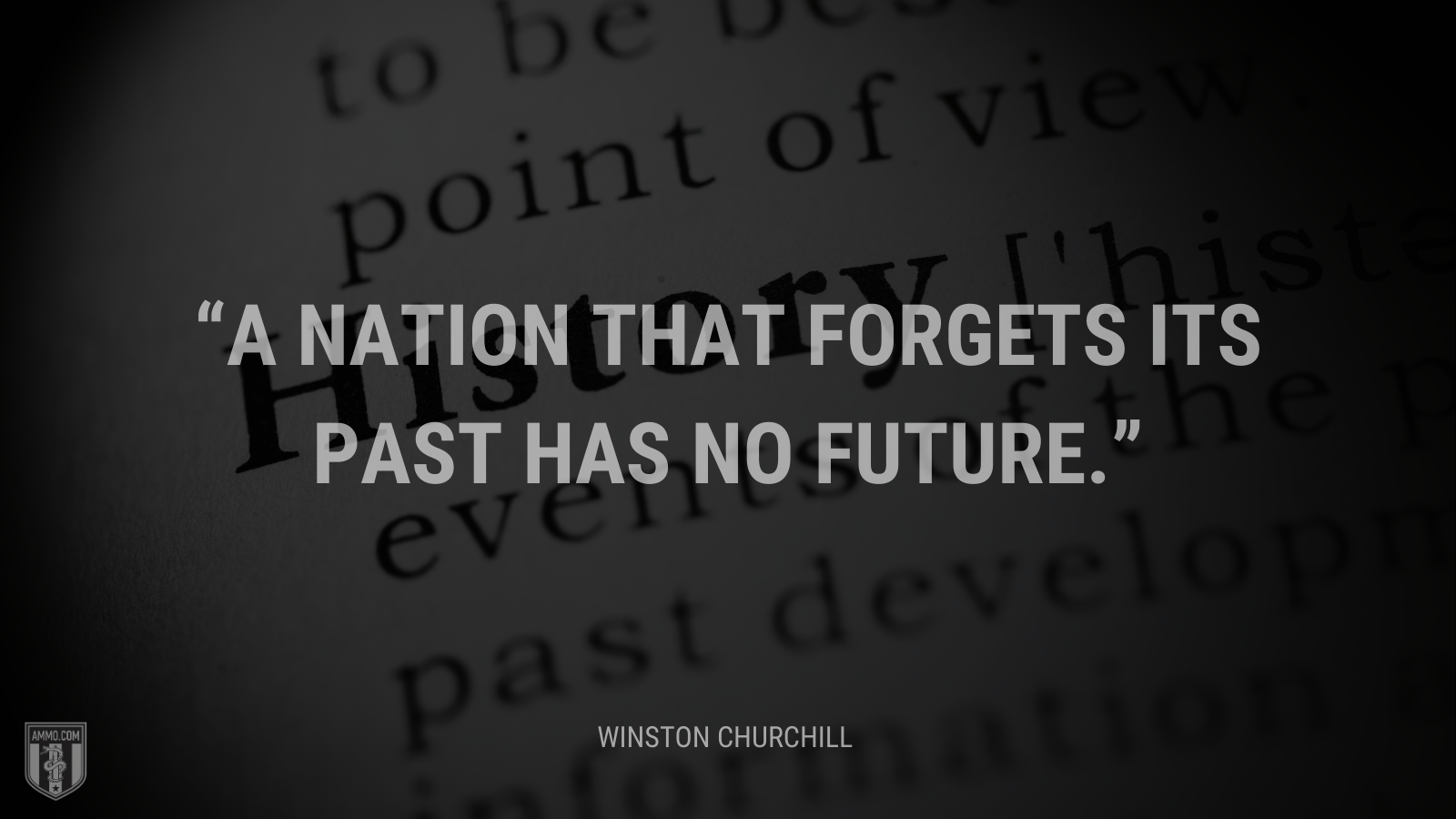 &ldquo;A nation that forgets its past has no future.&rdquo; - Winston Churchill
