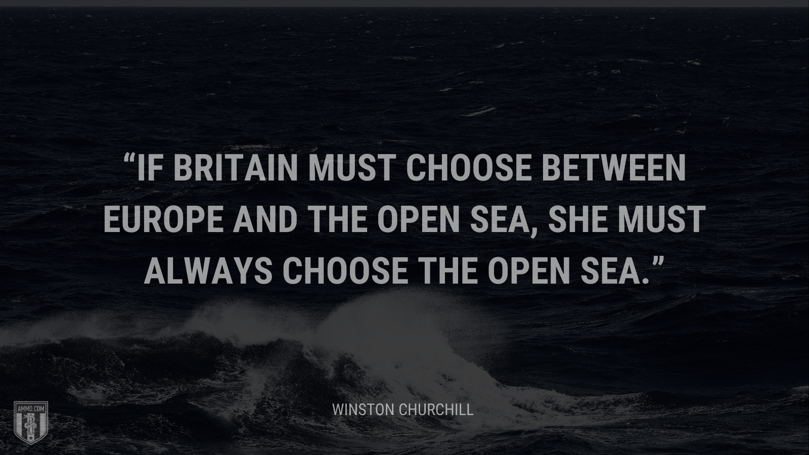 &ldquo;If Britain must choose between Europe and the open sea, she must always choose the open sea.&rdquo; - Winston Churchill