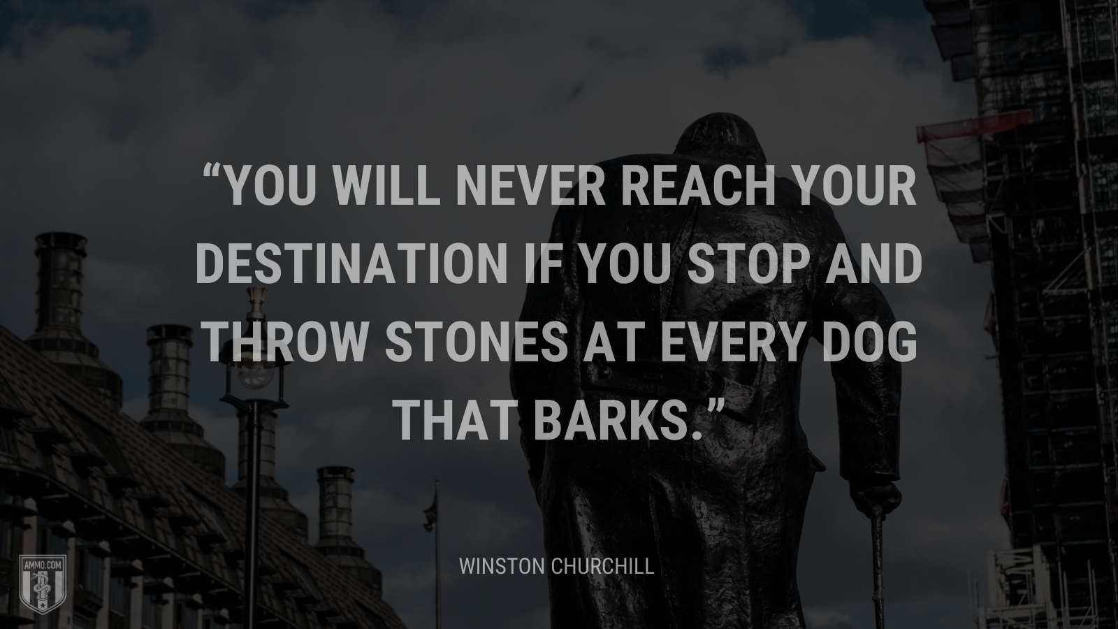 &ldquo;You will never reach your destination if you stop and throw stones at every dog that barks.&rdquo; - Winston Churchill