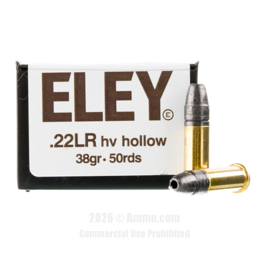 Eley High Velocity 22 LR Ammo - 50 Rounds of 38 Grain HP Ammunition