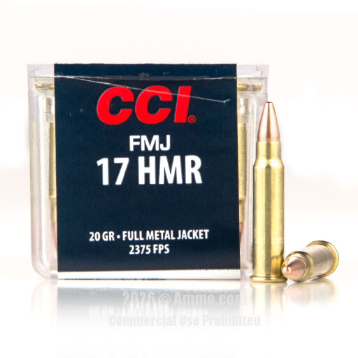 CCI 17 HMR  Ammo - 50 Rounds of 20 Grain FMJ Ammunition
