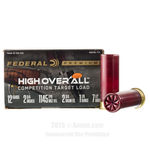 Federal High Over All 12 Gauge Ammo - 25 Rounds of 1-1/8 oz....