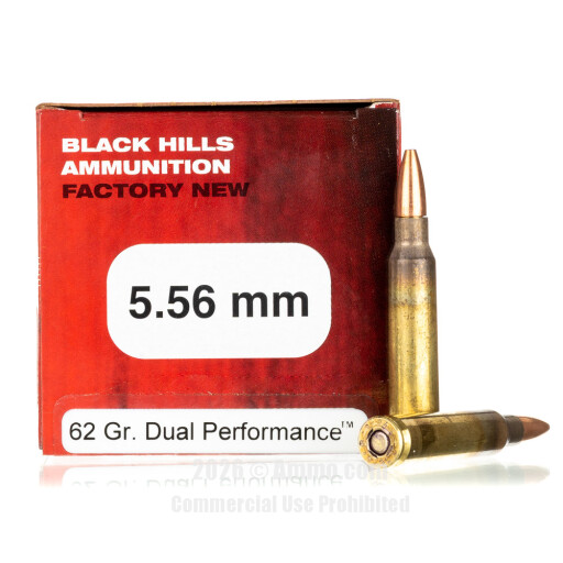 Black Hills Ammunition 5.56x45 Ammo - 500 Rounds of 62 Grain Dual...