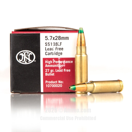FN Herstal 5.7x28 Ammo - 500 Rounds of 27 Grain Lead Free JHP...