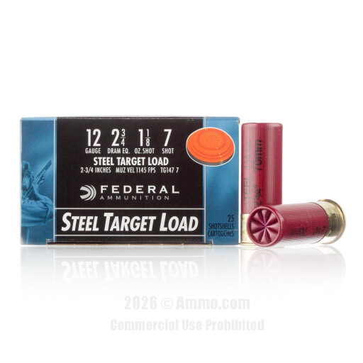 Federal 12 Gauge Ammo - 25 Rounds of 1-1/8 oz. #7 Shot Ammunition