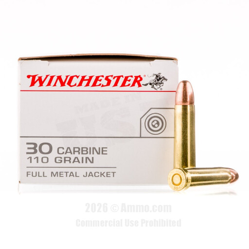 30 Carbine Ammo - Bulk Winchester USA Ammo FMJ Bulk Winchester USA FMJ Ammo