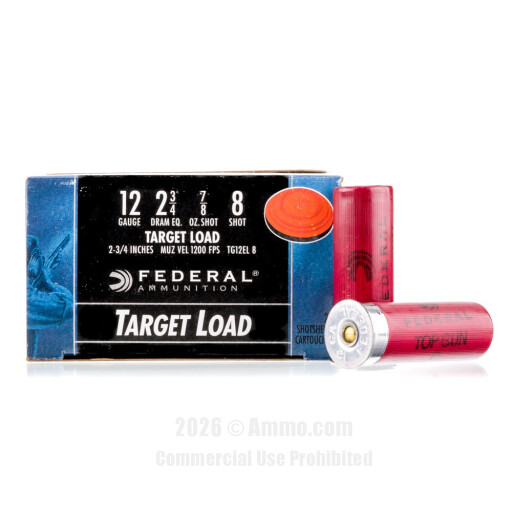 Federal 12 Gauge Ammo - 250 Rounds of 7/8 oz. #8 Shot (Lead)...