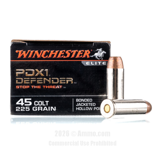 Winchester 45 Long Colt Ammo - 20 Rounds of 225 Grain JHP Ammunition