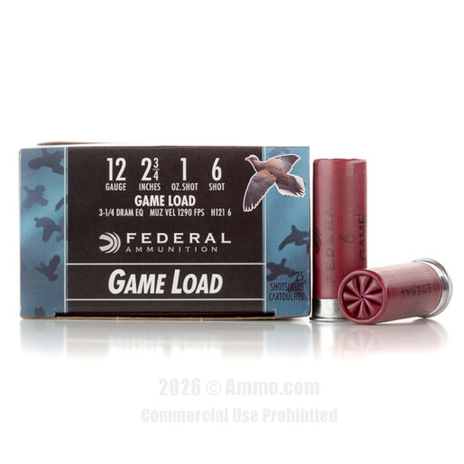 Federal 12 Gauge Ammo - 250 Rounds of 1 oz. #6 Shot (Lead) Ammunition