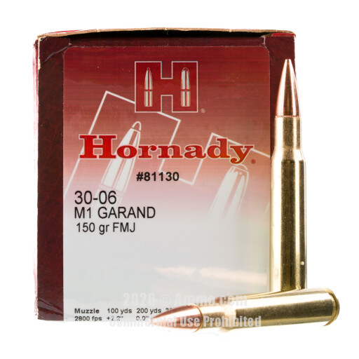 30-06 Ammo - Hornady Garand Ammo FMJ Hornady Garand FMJ Ammo