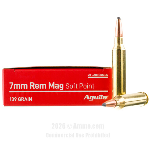 Aguila 7mm Rem Magnum - 20 Rounds of 139 Grain SP Ammunition