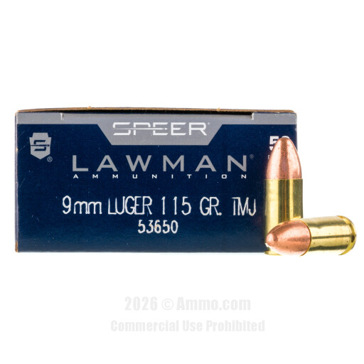 Speer 9mm Ammo - 1000 Rounds of 115 Grain TMJ Ammunition