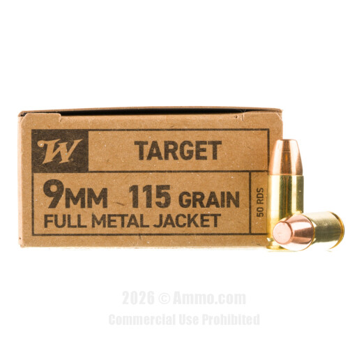 Winchester Service Grade 9mm Ammo - 1000 Rounds of 115 Grain FMJ...