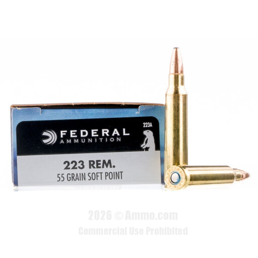 Federal 223 Ammo - 20 Rounds of 55 Grain SP Ammunition