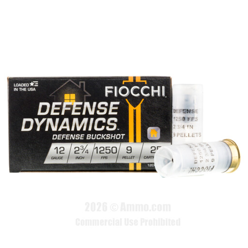 Fiocchi 12 Gauge Ammo - 25 Rounds of #1 Buck Ammunition