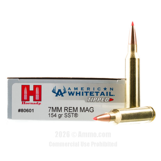 7mm Rem Mag - 154 Grain SST - Hornady American Whitetail Tipped -...