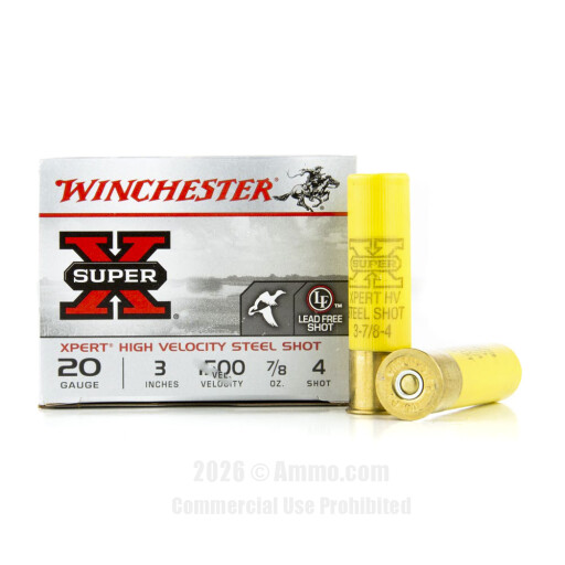 Winchester 20 Gauge  Ammo - 25 Rounds of 7/8 oz. #4 Shot (Steel)...