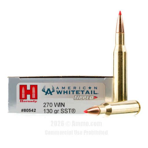 270 Win Ammo - Hornady American Whitetail Tipped Ammo Hornady American Whitetail Tipped Ammo