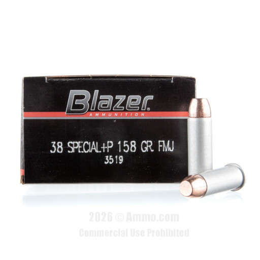 Blazer 38 Special +P Ammo - 1000 Rounds of 158 Grain FMJ Ammunition