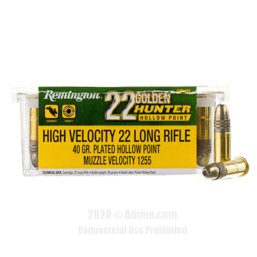 Remington 22 Golden Hunter 22 LR Ammo - 100 Rounds of 40 Grain...