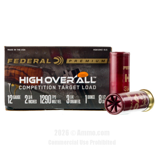 Federal High Over All 12 Gauge Ammo - 25 Rounds of 1 oz. #8-1/2...