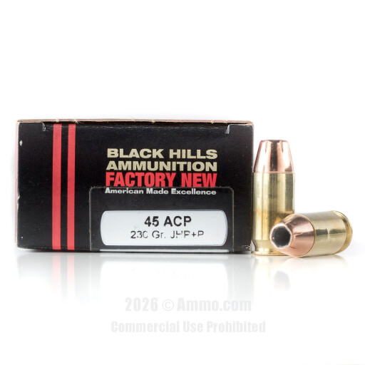 Black Hills Ammunition 45 ACP +P Ammo - 20 Rounds of 230 Grain JHP...