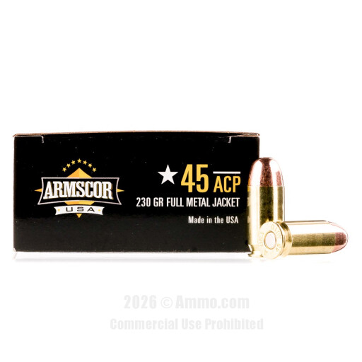 Armscor USA 45 ACP Ammo - 50 Rounds of 230 Grain FMJ Ammunition
