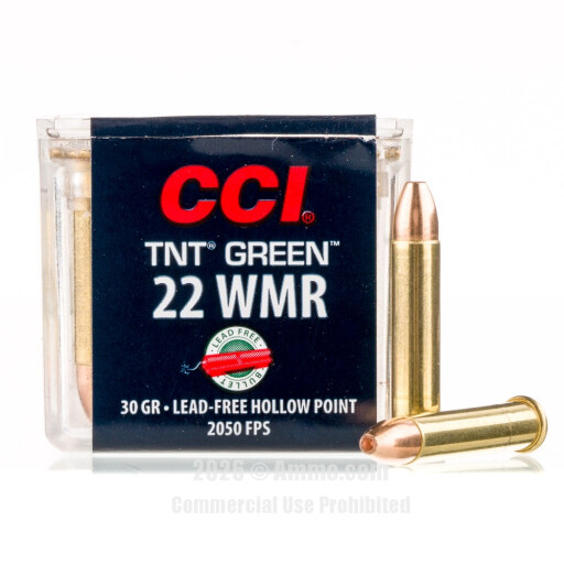CCI TNT Green 22 WMR Ammo - 50 Rounds of 30 Grain HP Ammunition