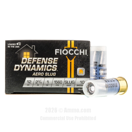 Fiocchi 12 ga Ammo - 10 Rounds of 1 oz. Rifled Slug Ammunition