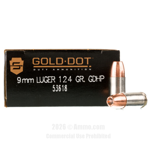 Speer 9mm Ammo - 1000 Rounds of 124 Grain JHP Ammunition