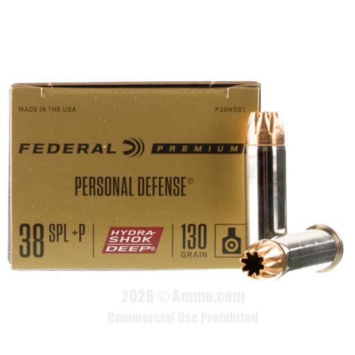 Federal Hydra-Shok Deep 38 Special +P Ammo - 20 Rounds of 130...