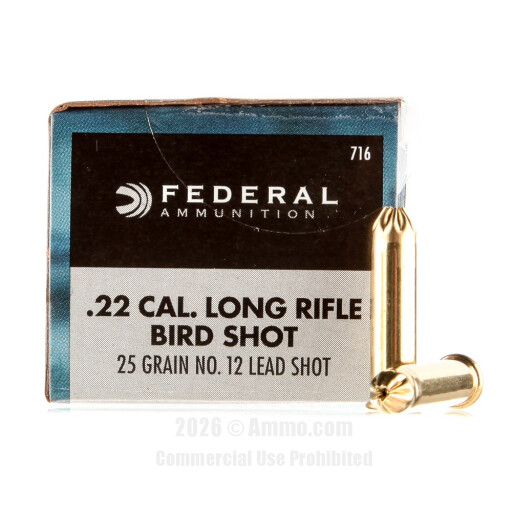 Federal 22 LR Ammo - 50 Rounds of 25 Grain #12 Shot Ammunition