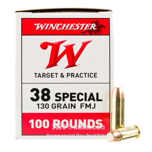 Winchester 38 Special  Ammo - 500  Rounds of 130 Grain FMJ Ammunition