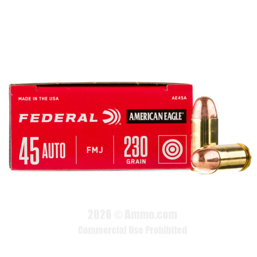 45 ACP/Auto Ammo - Federal Ammo FMJ Federal FMJ Ammo