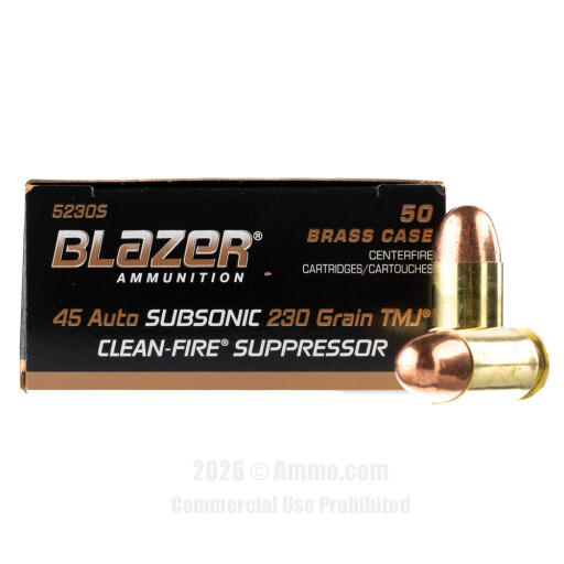 45 ACP/Auto Ammo - Blazer Brass Clean-Fire Suppressor Ammo Blazer Brass Clean-Fire Suppressor Ammo
