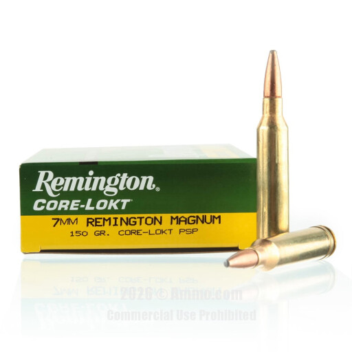 Remington 7mm Rem Magnum Ammo - 20 Rounds of 150 Grain PSP Ammunition