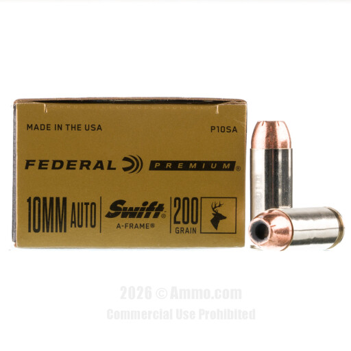 Federal 10mm Ammo - 20 Rounds of 200 Grain A-Frame Ammunition