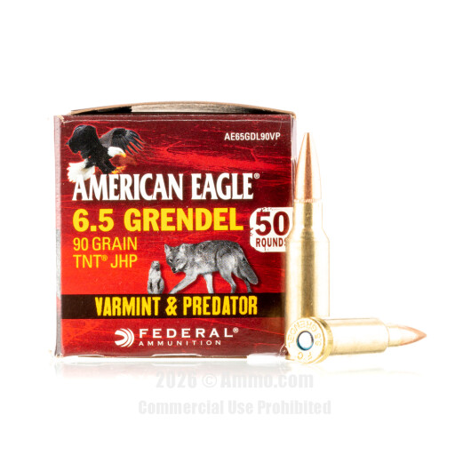 Federal 6.5 Grendel Ammo - 50 Rounds of 90 Grain JHP Ammunition