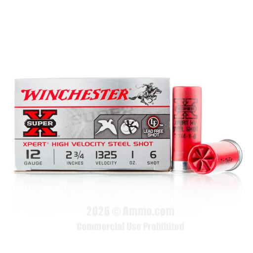 Winchester 12 ga Ammo - 25 Rounds of 1 oz. #6 Shot (Steel) Ammunition