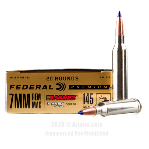 Federal 7mm Rem Magnum Ammo - 20 Rounds of 145 Grain LRX Ammunition