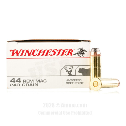 Winchester 44 Magnum  Ammo - 500  Rounds of 240 Grain JSP Ammunition