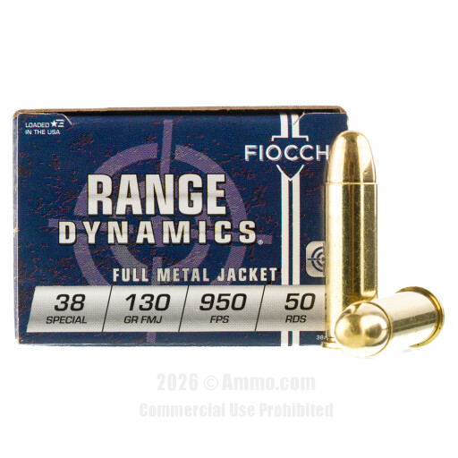 Fiocchi 38 Special Ammo - 1000 Rounds of 130 Grain FMJ Ammunition