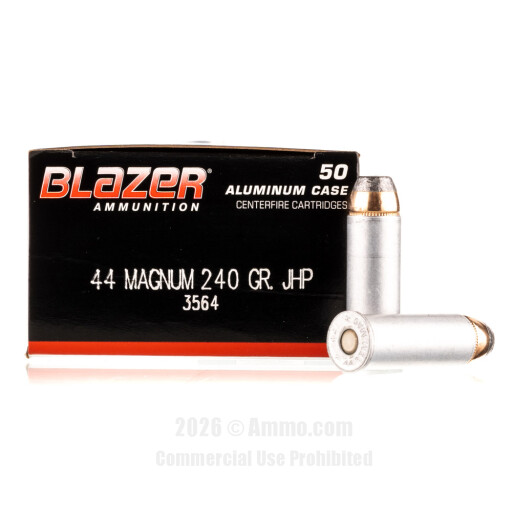 Blazer 44 Magnum Ammo - 50 Rounds of 240 Grain JHP Ammunition