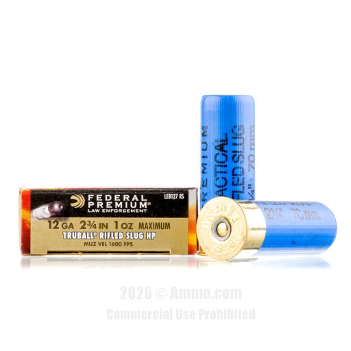 Federal Premium LE 12 ga Ammo - 5 Rounds of 1 oz. Rifled Slug...