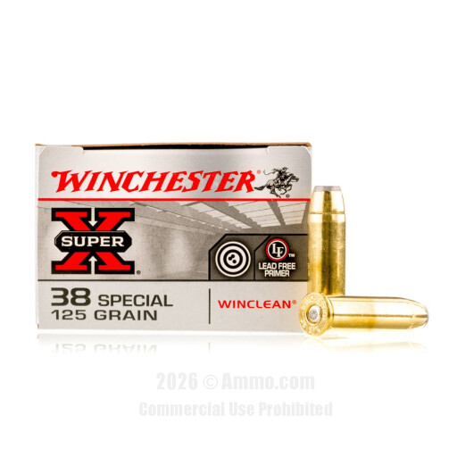 Winchester 38 Special Ammo - 50 Rounds of 125 Grain JSP Ammunition