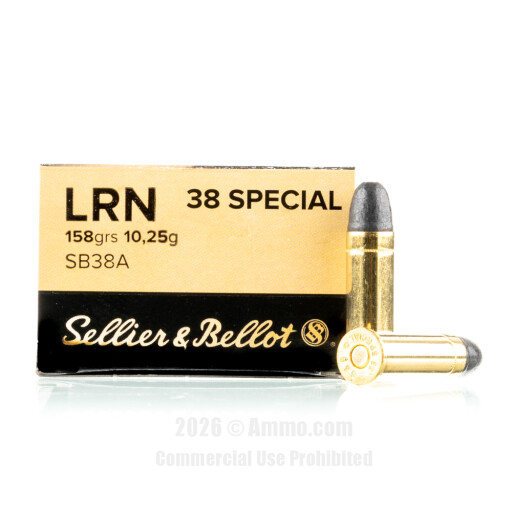 Sellier and Bellot 38 Special Ammo - 50 Rounds of 158 Grain LRN...