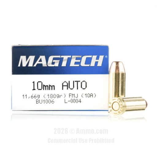 Magtech 10mm Ammo - 50 Rounds of 180 Grain FMJ Ammunition