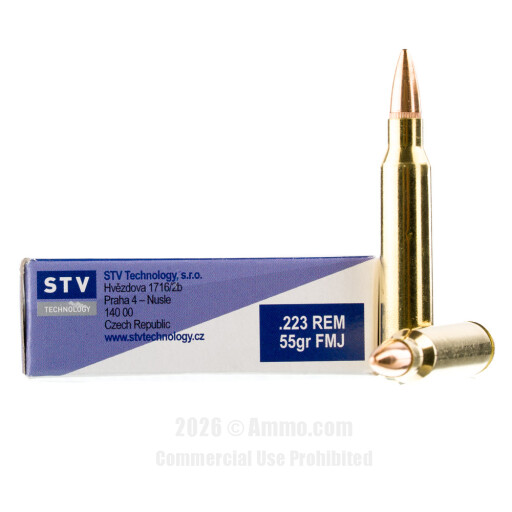 Scorpio 223 Rem Ammo - 20 Rounds of 55 Grain FMJ Ammunition